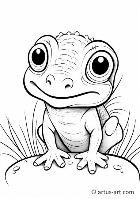 Awesome Lizard Coloring Page For Kids